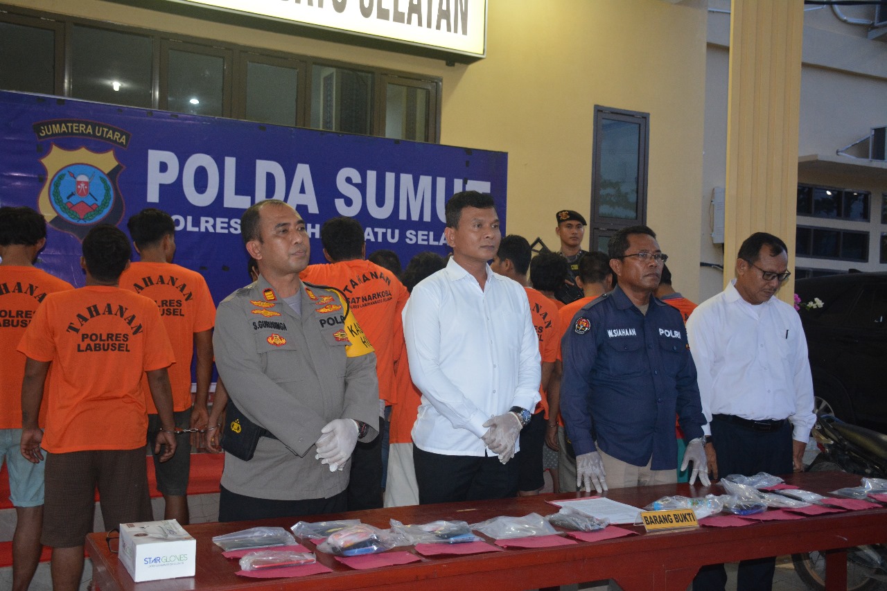 Polres Labusel Ungkap 11 Tersangka Jaringan Narkoba