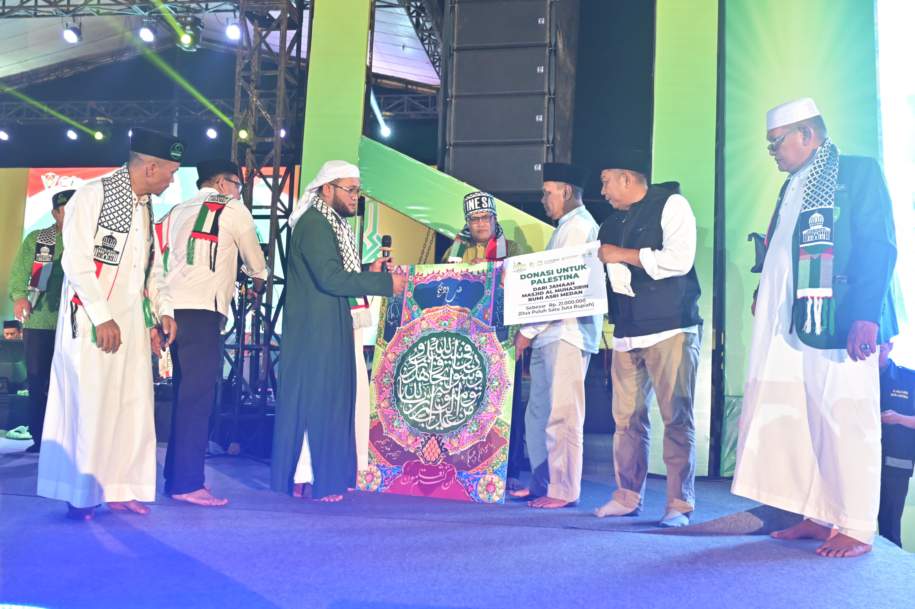 Ribuan Warga Al Washliyah Hadiri Malam Munajat, Himpun ‘Hadiah’ Sebesar Rp155,5 Juta untuk Palestina