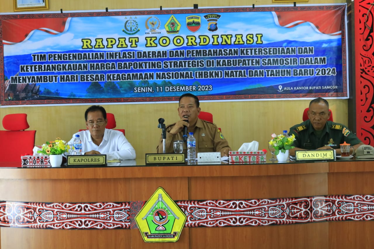 Pemkab Samosit Bahas Ketersediaan Harga Bapokting Hadapi Nataru
