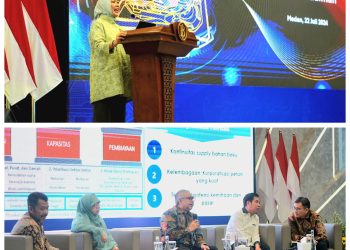 Aida S. Budiman (foto Atas) selaku Deputi Gubernur Bank Indonesia dan para narasumber lainnya, Coki A. Syahwier mewakili ISEI Cabang Medan, Prof. Muh. Firdaus selaku guru besar IPB, Bp. Arief Hartawan selaku Direktur Departeman Regional, Bank Indonesia, Prof. Elisa Julianti selaku Wakil Dekan III Universitas Sumatera Utara, dan Bp. Parlan Sibarani selaku Gapoktan Sri Karya. Prof. Muh. Firdaus dalam Seminar Series Kerangka Kebijakan Publik (KKP) 5.0.