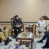 Gubernur Sumatera Utara (Sumut) Muhammad Bobby Afif Nasution menerima kunjungan Satu Kerja Khusus Pelaksana Kegiatan Usaha Hulu Minyak dan Gas Bumi (SKK Migas) Perwakilan Sumatera Bagian Utara (Sumbagut) di ruang kerja, Kantor Gubernur Sumut, Jalan Pangeran Diponegoro Nomor 30 Medan, Selasa (3/6).